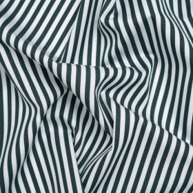Cotton Shirting – Dark Pine Green and White Candy Stripes – Deadstock Cotton Shirting – Dark Pine Green and White Candy Stripes – Deadstock