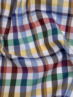 Cotton Twill Shirting – Blue, Red and Green Plaid – Deadstock Cotton Twill Shirting – Blue, Red and Green Plaid – Deadstock
