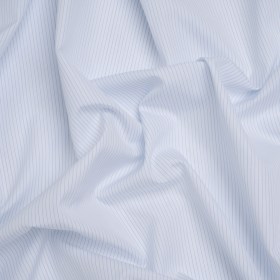 Cotton Shirting – Sky Blue and White Pinstripes – Designer Deadstock Cotton Shirting – Sky Blue and White Pinstripes – Designer Deadstock