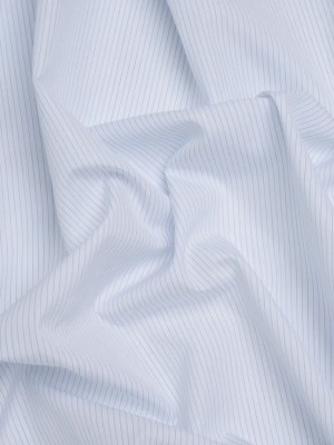 Cotton Shirting – Sky Blue and White Pinstripes – Designer Deadstock Cotton Shirting – Sky Blue and White Pinstripes – Designer Deadstock