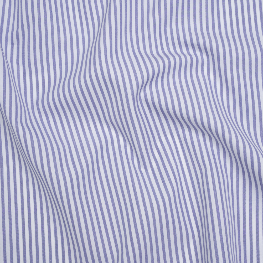 Cotton Shirting - Light Blue and White Candy Stripes - Deadstock