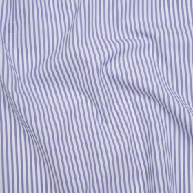 Cotton Shirting – Light Blue and White Candy Stripes – Deadstock Cotton Shirting – Light Blue and White Candy Stripes – Deadstock