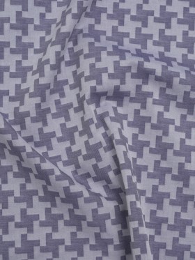 Cotton Twill Shirting – Dark Blue and White Geometric Pinwheels – Deadstock Cotton Twill Shirting – Dark Blue and White Geometric Pinwheels – Deadstock