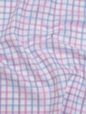 Cotton Twill Shirting – Baby Pink, Lavender and Light Blue Checks – Deadstock Cotton Twill Shirting – Baby Pink, Lavender and Light Blue Checks – Deadstock