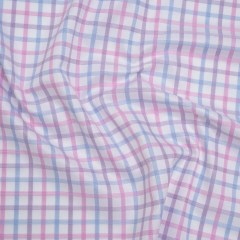 Cotton Twill Shirting – Baby Pink, Lavender and Light Blue Checks – Deadstock Cotton Twill Shirting – Baby Pink, Lavender and Light Blue Checks – Deadstock