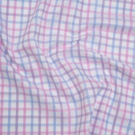 Cotton Twill Shirting – Baby Pink, Lavender and Light Blue Checks – Deadstock Cotton Twill Shirting – Baby Pink, Lavender and Light Blue Checks – Deadstock