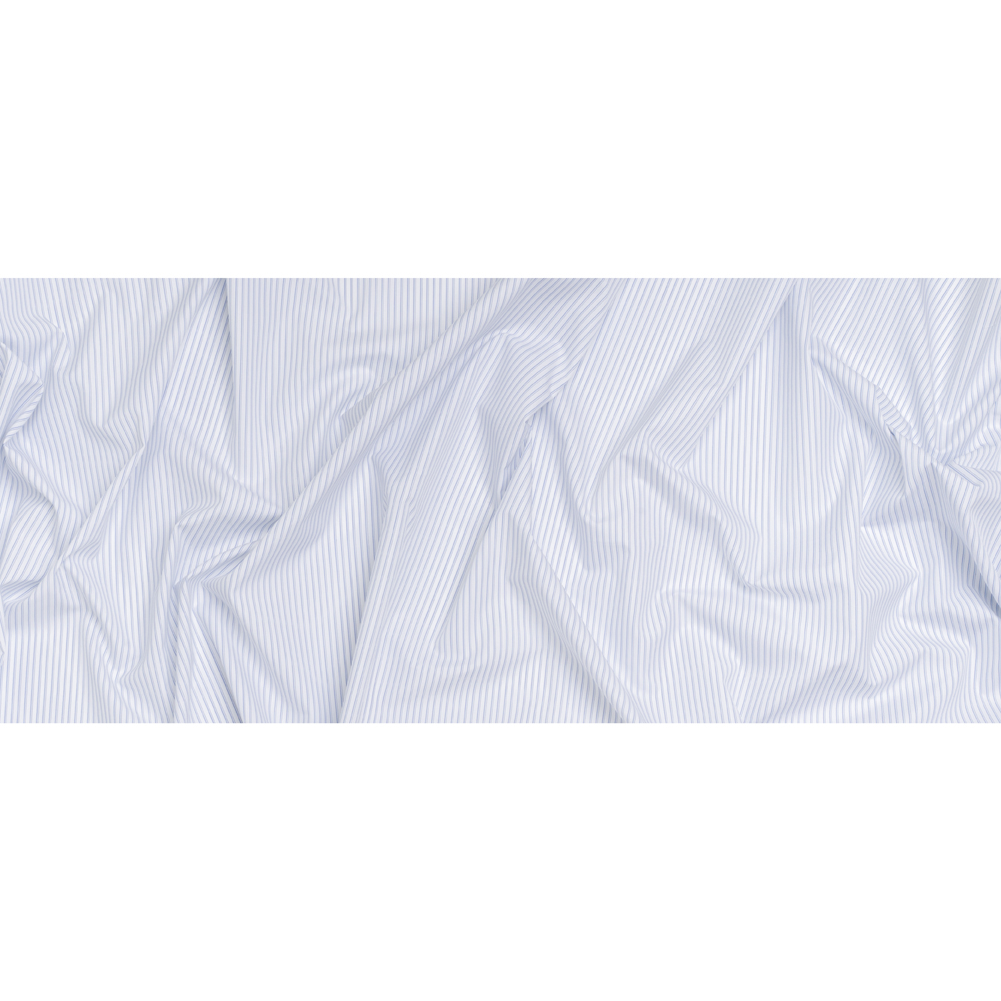 Cotton Shirting – Blue and White Shaded Stripes – Designer Deadstock Cotton Shirting – Blue and White Shaded Stripes – Designer Deadstock