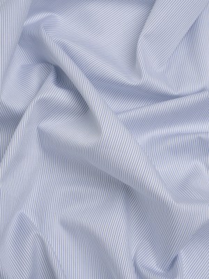 Cotton Dobby Shirting – White, Gray and Blue Rope Stripes – Deadstock Cotton Dobby Shirting – White, Gray and Blue Rope Stripes – Deadstock