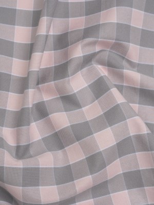 Cotton Oxford Shirting – Pale Pink and Gray Checks – Deadstock Cotton Oxford Shirting – Pale Pink and Gray Checks – Deadstock
