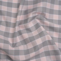 Cotton Oxford Shirting – Pale Pink and Gray Checks – Deadstock Cotton Oxford Shirting – Pale Pink and Gray Checks – Deadstock