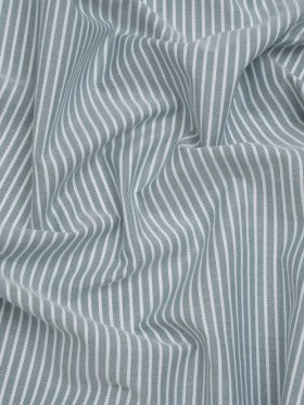 Cotton Oxford Shirting – Dark Teal Green and White Stripes – Deadstock Cotton Oxford Shirting – Dark Teal Green and White Stripes – Deadstock