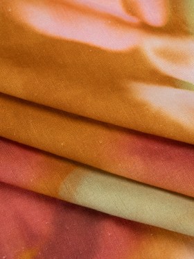 Linen and Rayon Woven – Burnt Orange, Seafoam Green and Wine Red Hazy Florals – Mood Exclusive Midsummer Mirage Print Linen and Rayon Woven – Burnt Orange, Seafoam Green and Wine Red Hazy Florals – Mood Exclusive Midsummer Mirage Print