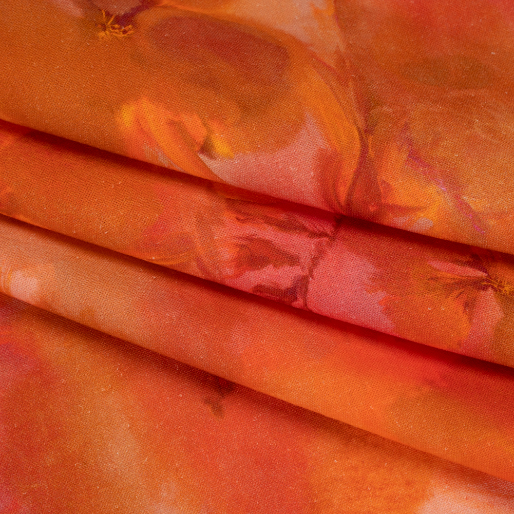 Linen and Rayon Woven – Orange, Red and Tan Muddled Pressed Flowers – Mood Exclusive Autumn Blaze Print Linen and Rayon Woven – Orange, Red and Tan Muddled Pressed Flowers – Mood Exclusive Autumn Blaze Print