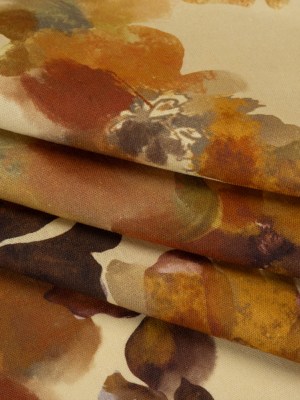 Linen and Rayon Woven – Pale Yellow, Burnt Orange and Brick Painterly Florals – Mood Exclusive Sunwashed Serenade Print Linen and Rayon Woven – Pale Yellow, Burnt Orange and Brick Painterly Florals – Mood Exclusive Sunwashed Serenade Print