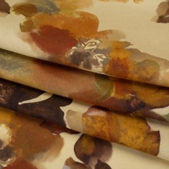 Linen and Rayon Woven – Pale Yellow, Burnt Orange and Brick Painterly Florals – Mood Exclusive Sunwashed Serenade Print Linen and Rayon Woven – Pale Yellow, Burnt Orange and Brick Painterly Florals – Mood Exclusive Sunwashed Serenade Print