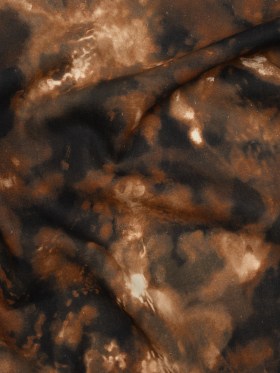 Linen and Rayon Woven – Brown and Black Abstract Splashes – Mood Exclusive Mocha Mist Print Linen and Rayon Woven – Brown and Black Abstract Splashes – Mood Exclusive Mocha Mist Print