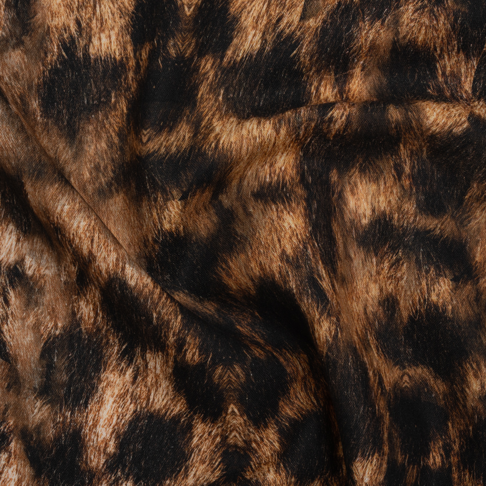 Linen and Rayon Woven – Brown and Black Furry Animal Spots – Mood Exclusive Savanna Spots Print Linen and Rayon Woven – Brown and Black Furry Animal Spots – Mood Exclusive Savanna Spots Print