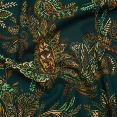 Linen and Rayon Woven – Dark Green, Olive and Burn Orange Paisley Floral – Mood Exclusive Lush Labyrinth Print Linen and Rayon Woven – Dark Green, Olive and Burn Orange Paisley Floral – Mood Exclusive Lush Labyrinth Print