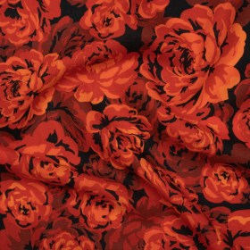 Linen and Rayon Woven – Scarlet Red, Burgundy and Black Roses – Mood Exclusive Midnight Muse Print Linen and Rayon Woven – Scarlet Red, Burgundy and Black Roses – Mood Exclusive Midnight Muse Print