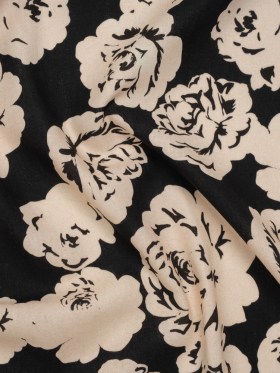 Linen and Rayon Woven – Cream and Black Roses – Mood Exclusive Midnight Muse Print Linen and Rayon Woven – Cream and Black Roses – Mood Exclusive Midnight Muse Print