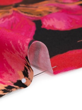 Linen and Rayon Woven – Magenta, Scarlet and Brown Big Painterly Flowers – Mood Exclusive Poppy Panorama Print Linen and Rayon Woven – Magenta, Scarlet and Brown Big Painterly Flowers – Mood Exclusive Poppy Panorama Print