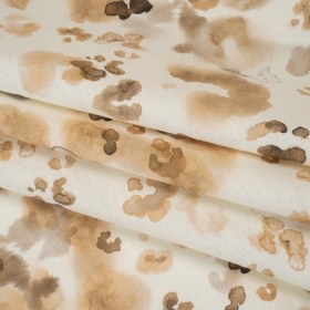 Linen and Rayon Woven – Beige, Brown and Cream Painterly Animal Spots – Mood Exclusive Dappled Desert Print Linen and Rayon Woven – Beige, Brown and Cream Painterly Animal Spots – Mood Exclusive Dappled Desert Print