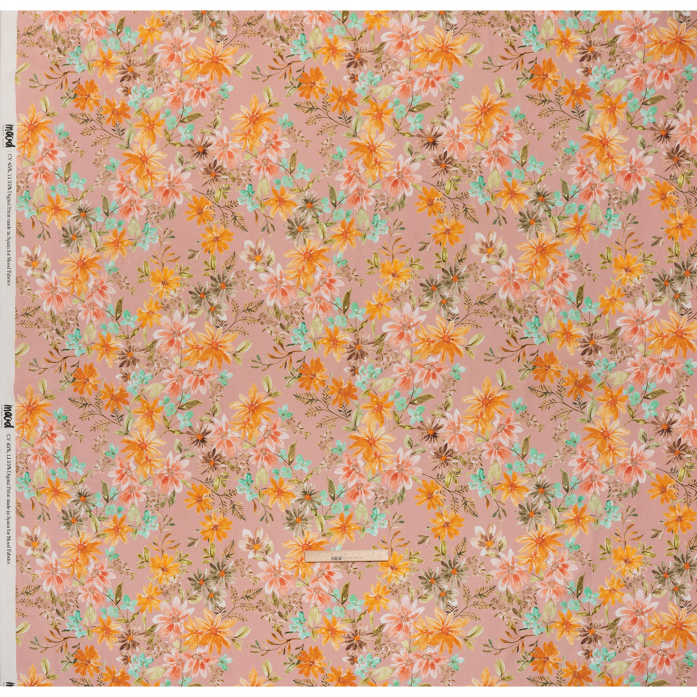 Linen and Rayon Woven – Dusty Pink, Orange and Olive Green Floral – Mood Exclusive First Blush Print Linen and Rayon Woven – Dusty Pink, Orange and Olive Green Floral – Mood Exclusive First Blush Print