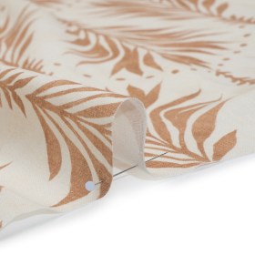Linen and Rayon Woven – Beige and Cream Palm Leave Lines – Mood Exclusive Palm Parade Print Linen and Rayon Woven – Beige and Cream Palm Leave Lines – Mood Exclusive Palm Parade Print