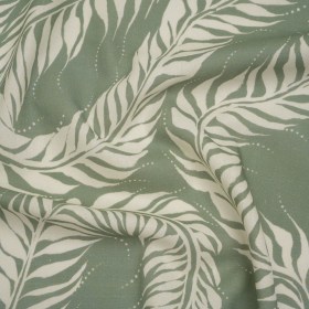 Linen and Rayon Woven – Celadon Green and Cream Flowing Vines – Mood Exclusive Twining Tendrils Print Linen and Rayon Woven – Celadon Green and Cream Flowing Vines – Mood Exclusive Twining Tendrils Print