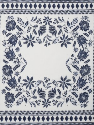 Crinkled Cotton Gauzy Woven Panel – White and Navy Blue Big Floral Embroidery Squares – Mood Exclusive Porcelain Petals Print Crinkled Cotton Gauzy Woven Panel – White and Navy Blue Big Floral Embroidery Squares – Mood Exclusive Porcelain Petals Print