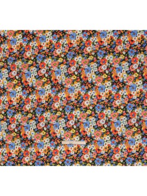 Crinkled Cotton Gauzy Woven – Red, Blue and Orange Bright Flowers – Mood Exclusive Petal Parade Print Crinkled Cotton Gauzy Woven – Red, Blue and Orange Bright Flowers – Mood Exclusive Petal Parade Print
