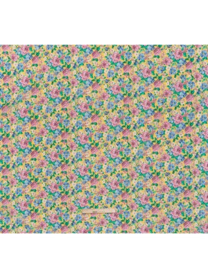 Crinkled Cotton Gauzy Woven – Yellow, Pink and Blue Florals – Mood Exclusive Secret Garden Print Crinkled Cotton Gauzy Woven – Yellow, Pink and Blue Florals – Mood Exclusive Secret Garden Print