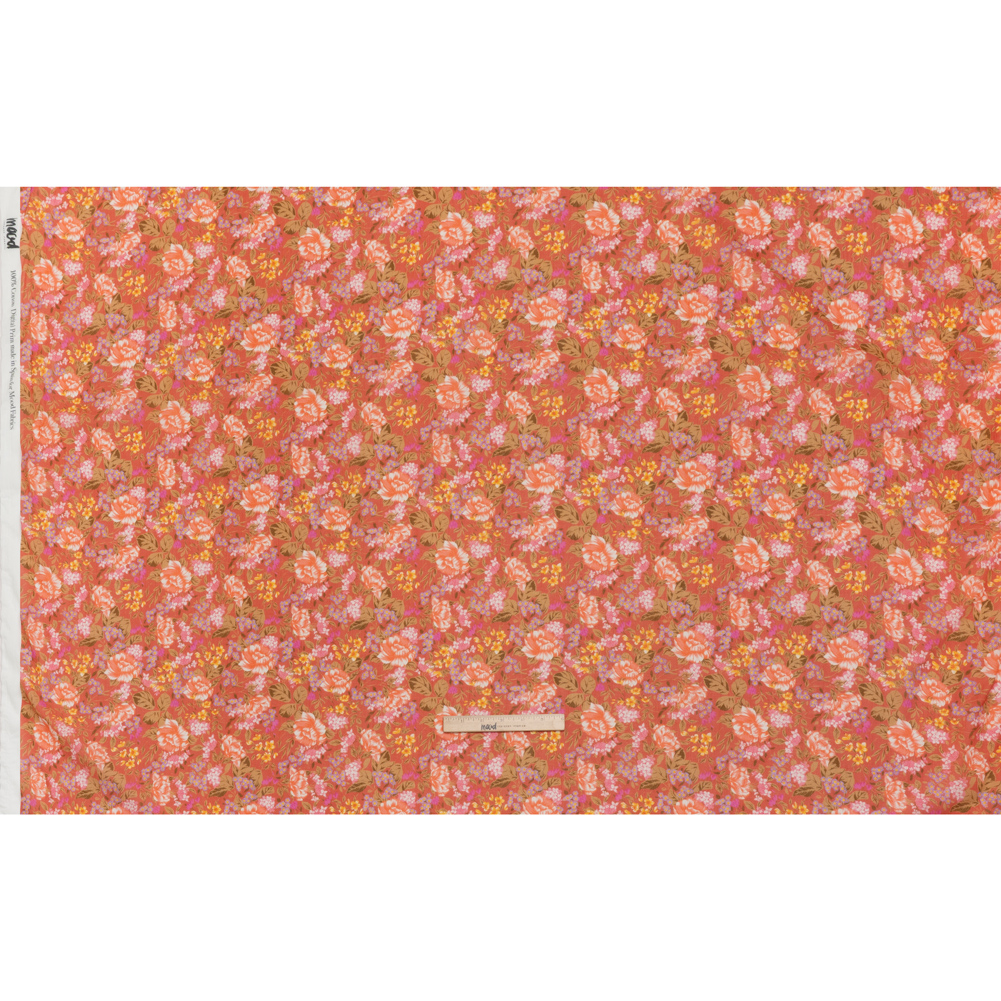 Crinkled Cotton Gauzy Woven – Coral Rose, Pink and Lavender Floral – Mood Exclusive Romantic Reverie Print Crinkled Cotton Gauzy Woven – Coral Rose, Pink and Lavender Floral – Mood Exclusive Romantic Reverie Print