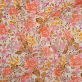 Crinkled Cotton Gauzy Woven – White, Pink and Lavender Floral – Mood Exclusive Romantic Reverie Print Crinkled Cotton Gauzy Woven – White, Pink and Lavender Floral – Mood Exclusive Romantic Reverie Print