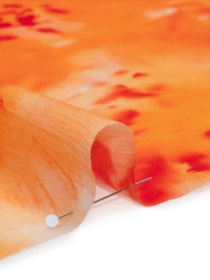 Crinkled Cotton Gauzy Woven – Bright Orange and Red Splashes and Spots – Mood Exclusive Solar Flare Print Crinkled Cotton Gauzy Woven – Bright Orange and Red Splashes and Spots – Mood Exclusive Solar Flare Print