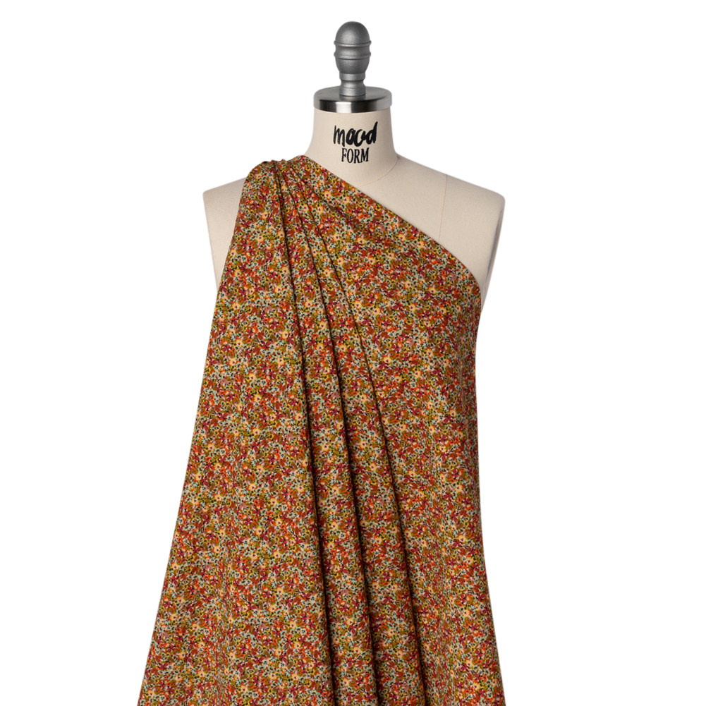 Cotton and Viscose Striped Seersucker – Brown, Sky Blue and Berry Red Little Florals – Mood Exclusive Blossom Breeze Print Cotton and Viscose Striped Seersucker – Brown, Sky Blue and Berry Red Little Florals – Mood Exclusive Blossom Breeze Print