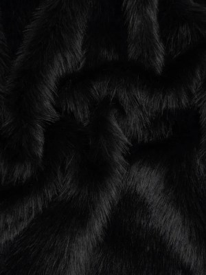 Long Pile Recycled Polyester Faux Fur – Black Long Pile Recycled Polyester Faux Fur – Black