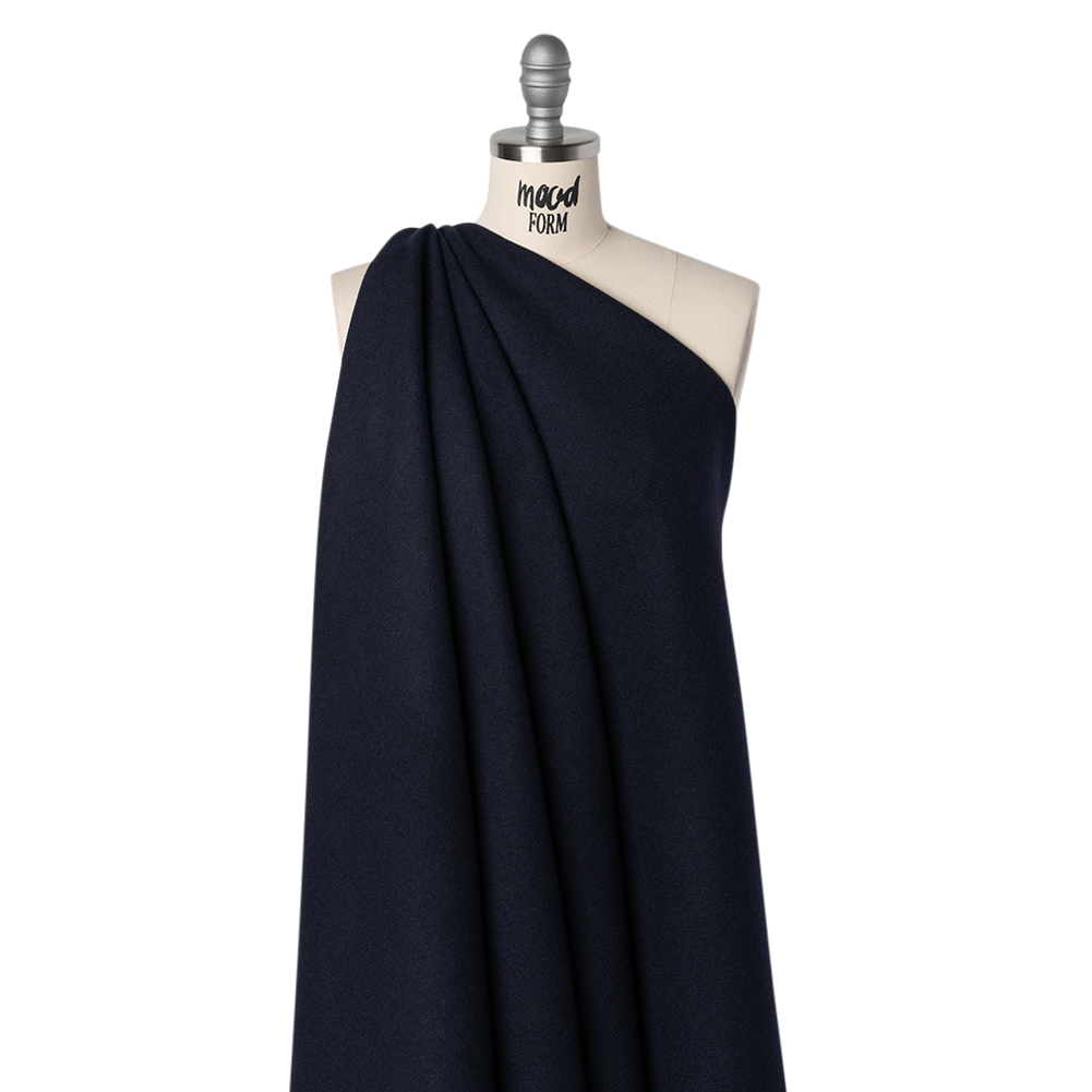 Recycled Brushed Wool Blend Twill Coating – Midnight Blue – Made in Italy – Maeve Collection Recycled Brushed Wool Blend Twill Coating – Midnight Blue – Made in Italy – Maeve Collection