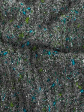Gray, Mosaic Blue and Lime Boucled Wool Sweater Knit Gray, Mosaic Blue and Lime Boucled Wool Sweater Knit