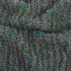 Gray, Mosaic Blue and Lime Boucled Wool Sweater Knit Gray, Mosaic Blue and Lime Boucled Wool Sweater Knit