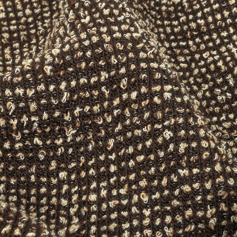 Pale Beige and Black Nubby Boucled Knit