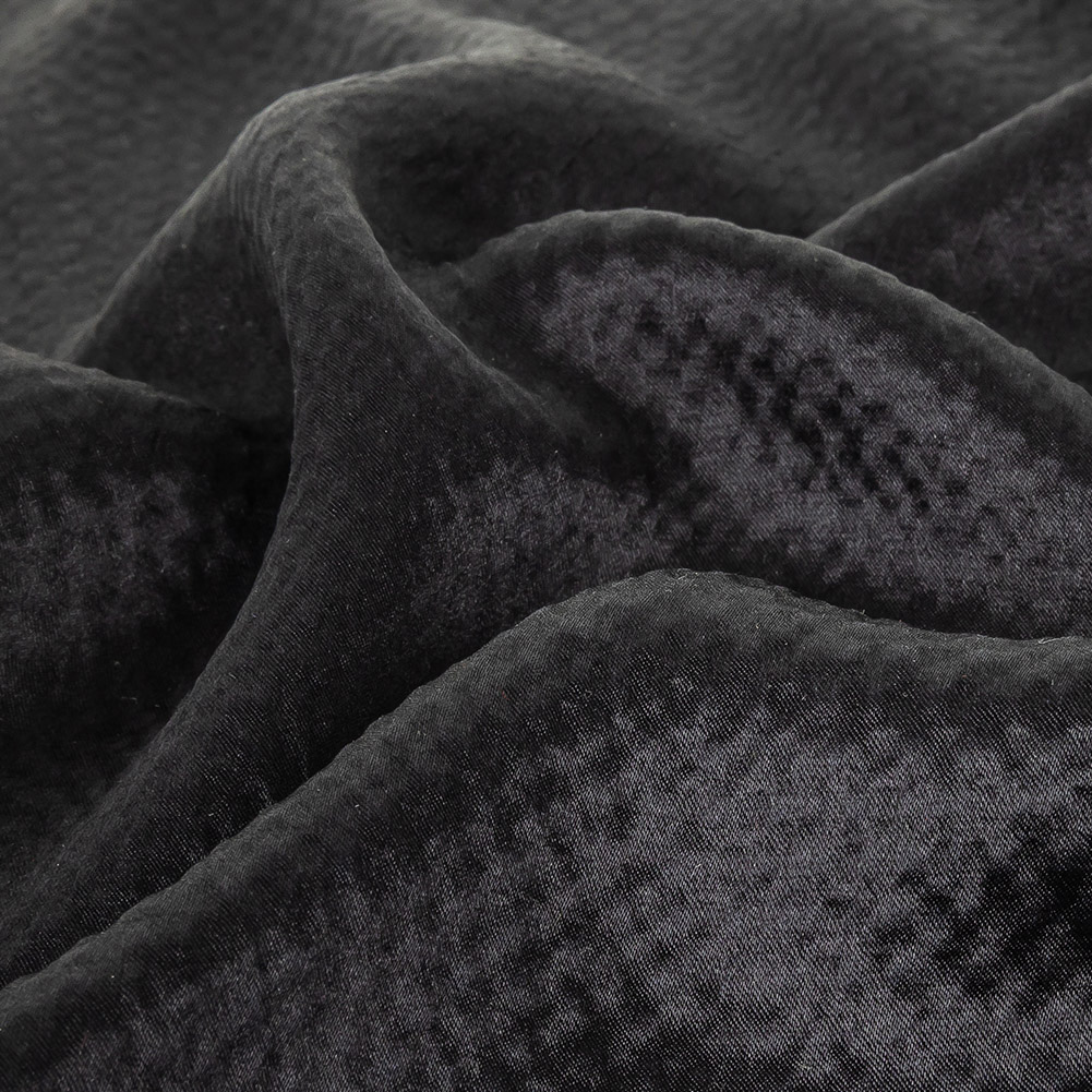 Black Striped Silk Seersucker