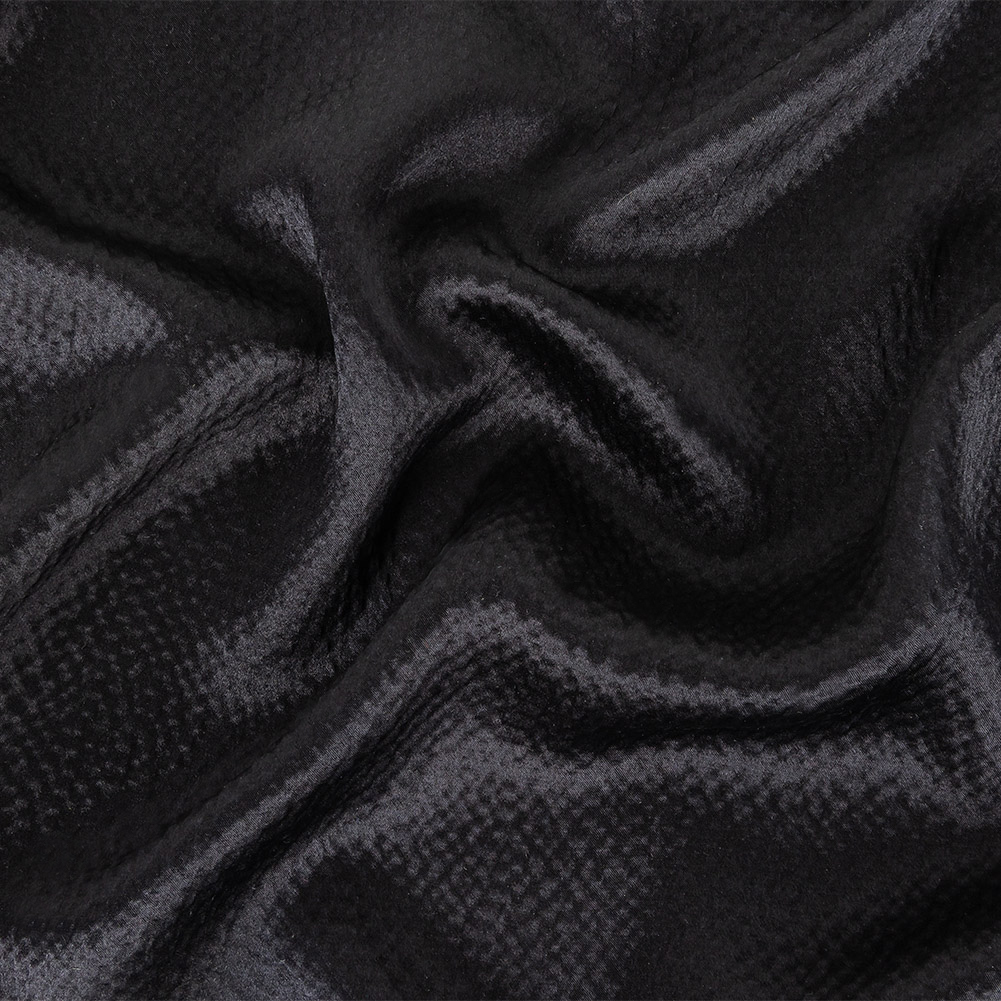 Black Striped Silk Seersucker Black Striped Silk Seersucker