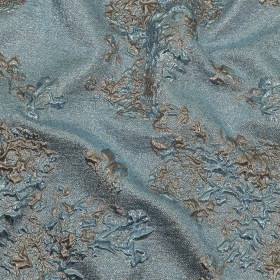 Metallic Sky Blue and Bronze Floral Luxury Brocade Metallic Sky Blue and Bronze Floral Luxury Brocade