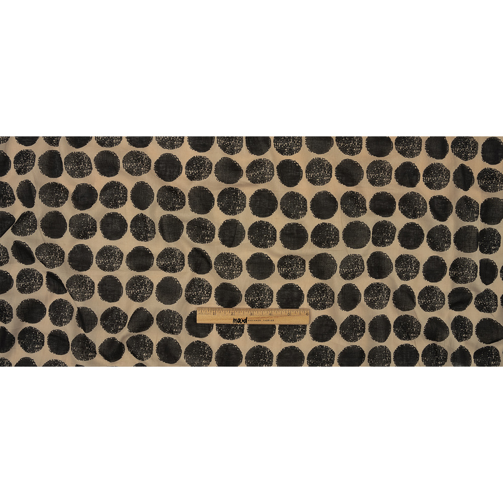 Tocca Beige and After Dark Distressed Circles Cotton Voile Tocca Beige and After Dark Distressed Circles Cotton Voile