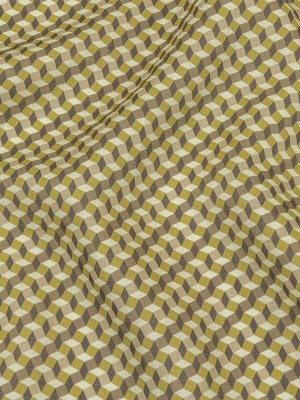 Olive, Brown and Beige Diamond Illusion Medium Weight Linen Woven Olive, Brown and Beige Diamond Illusion Medium Weight Linen Woven