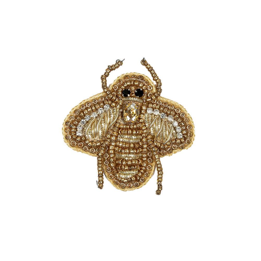 Gold Bee Rhinestone and Glass Beaded Applique – 2″ X 1.875″ Gold Bee Rhinestone and Glass Beaded Applique – 2″ X 1.875″