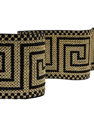 Gold and Black Cross Stitch Greek Key Trim – 2.75″ Gold and Black Cross Stitch Greek Key Trim – 2.75″