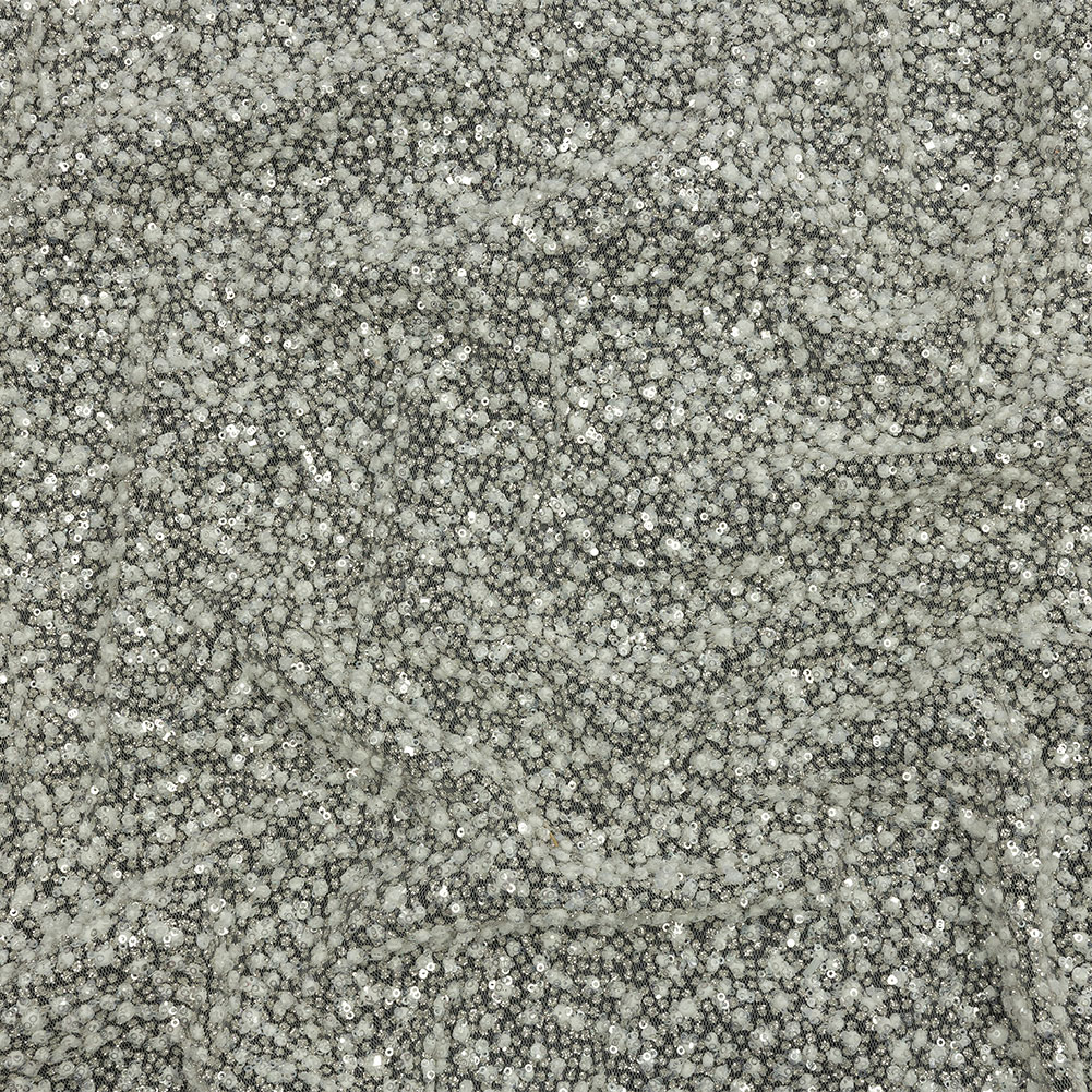 3D Glitter Tulle – Bright White Puffy Spots 3D Glitter Tulle – Bright White Puffy Spots