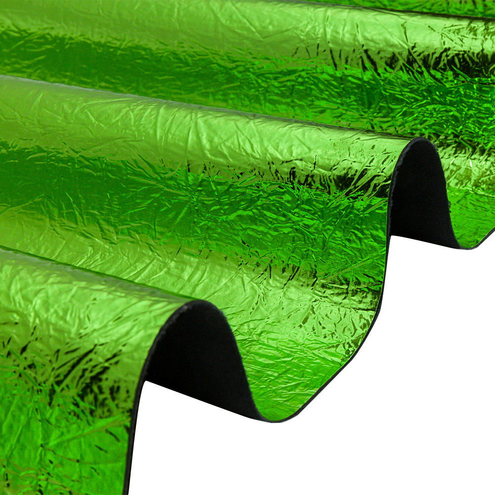 Crinkled Mirror Vinyl with Fabric Backing – Green – Ingot Collection Crinkled Mirror Vinyl with Fabric Backing – Green – Ingot Collection